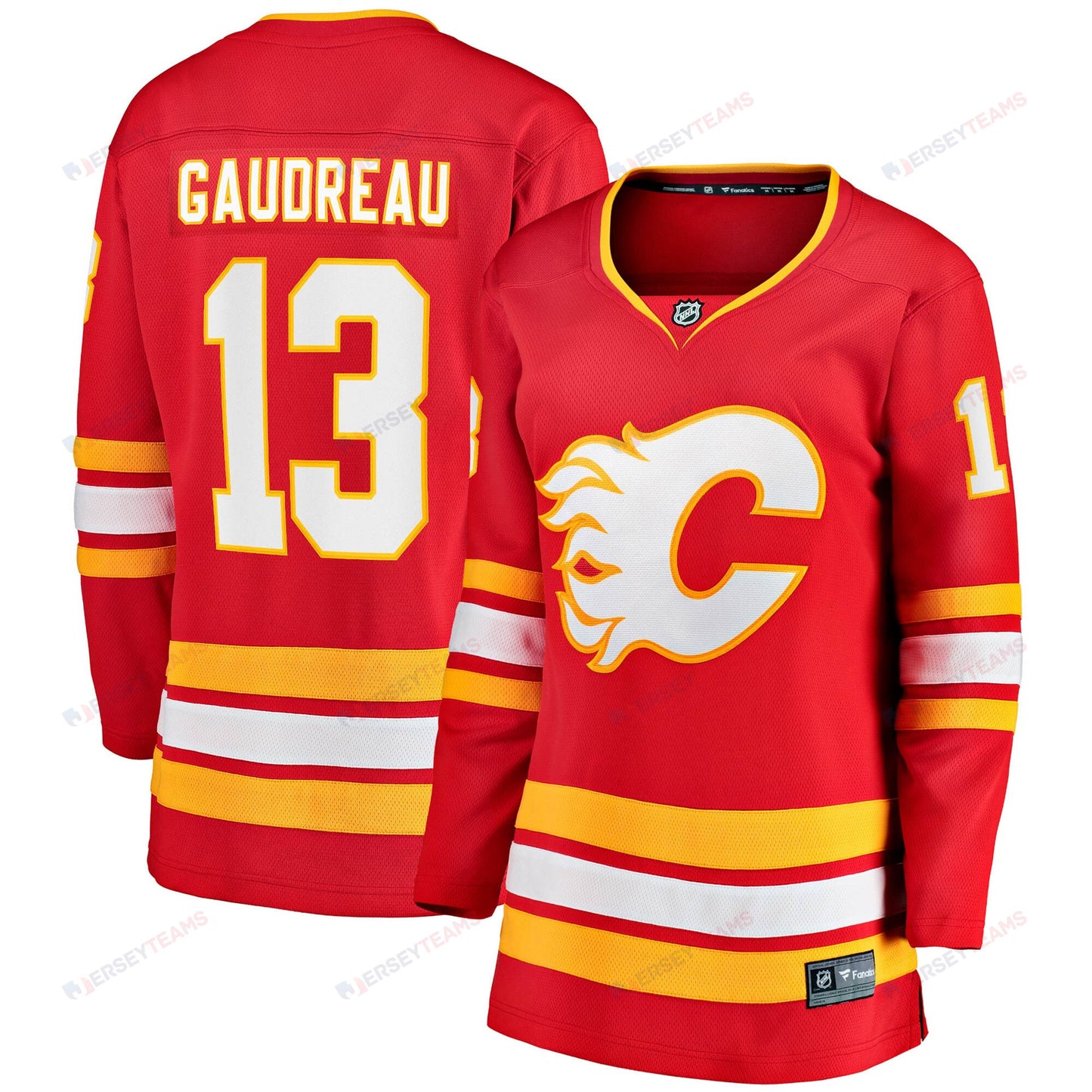 Johnny Gaudreau 13 Calgary Flames Women's Home Premier Breakaway Jersey – Red