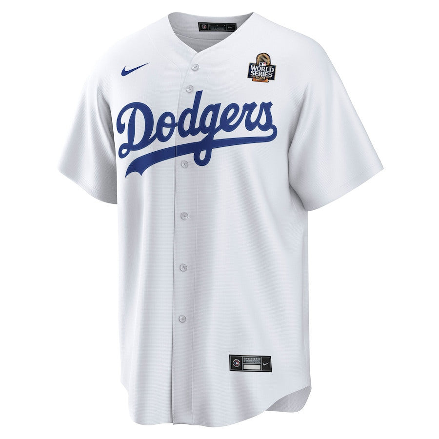 Clayton Kershaw 22 Los Angeles Dodgers 2024 World Series Home Player Men Jersey - White