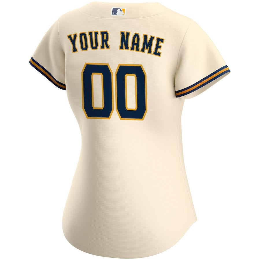 Bob Uecker 9 Milwaukee Brewers Women's Home Jersey - Cream