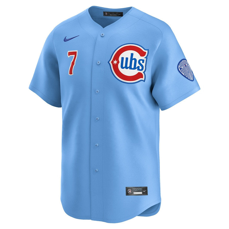 Dansby Swanson 7 Chicago Cubs Limited Alternate 2 Men Jersey - Baby Blue