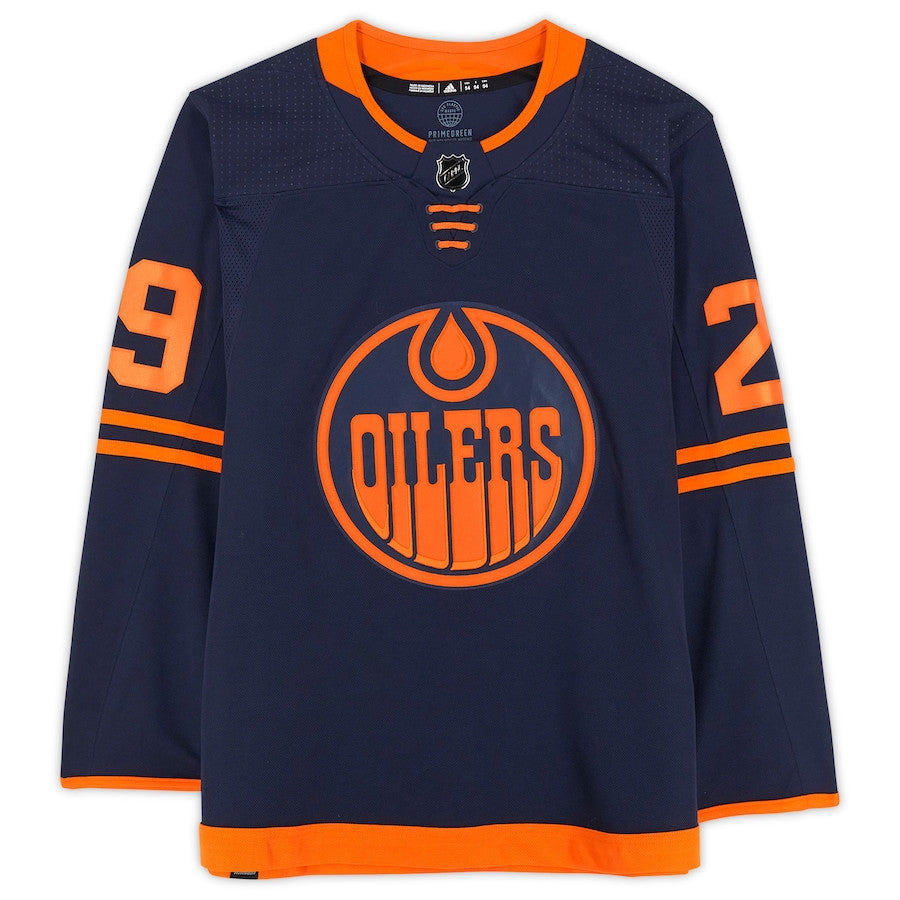 Leon Draisaitl 29 Signed Edmonton Oilers Autographed Alternate Jersey - Navy