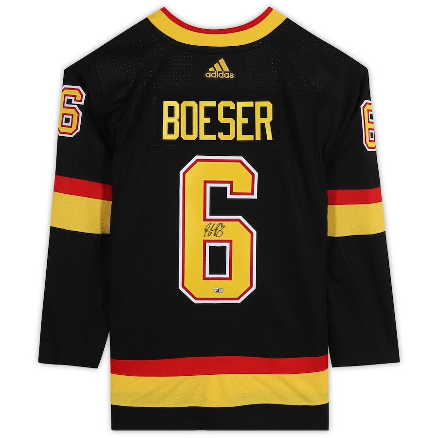 Brock Boeser 6 Signed Vancouver Canucks Autographed Jersey - Black