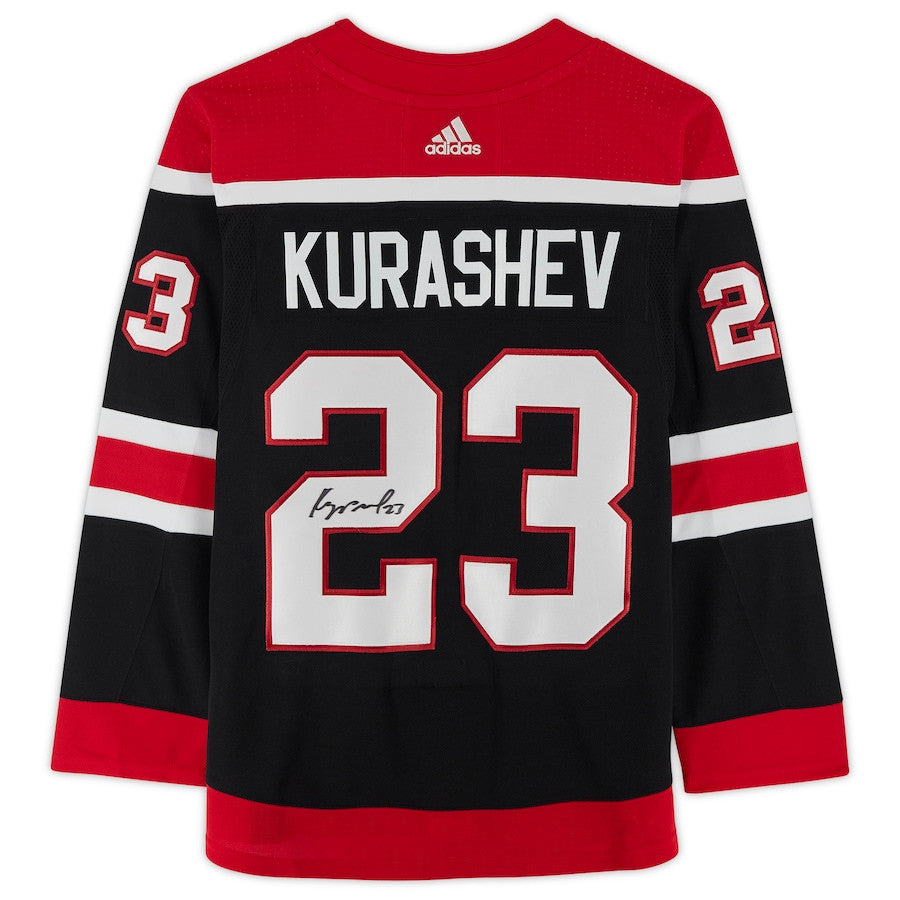 Philipp Kurashev 23 Signed Chicago Blackhawks Autographed 2020-21 Reverse Retro Jersey - Black