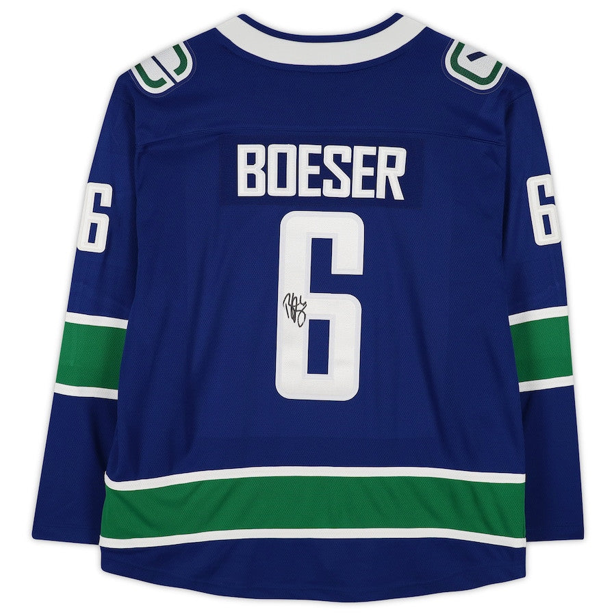 Brock Boeser 6 Signed Vancouver Canucks Autographed Breakaway Jersey - Blue