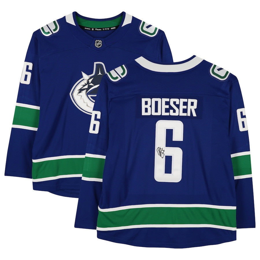 Brock Boeser 6 Signed Vancouver Canucks Autographed Breakaway Jersey - Blue