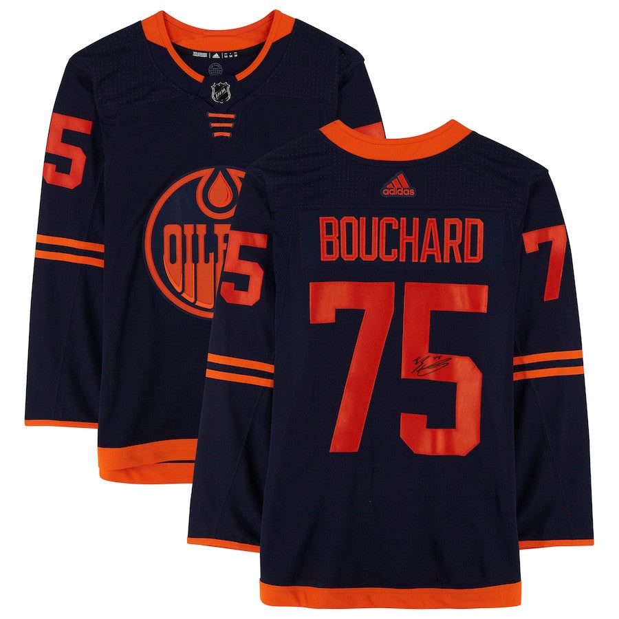 Evan Bouchard 35 Signed Edmonton Oilers Autographed Jersey - Navy