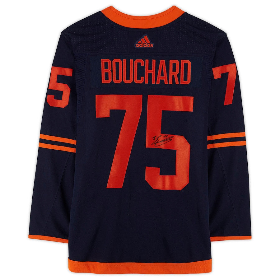 Evan Bouchard 35 Signed Edmonton Oilers Autographed Jersey - Navy