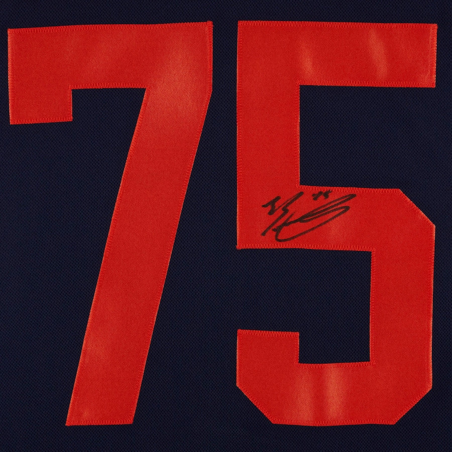 Evan Bouchard 35 Signed Edmonton Oilers Autographed Jersey - Navy