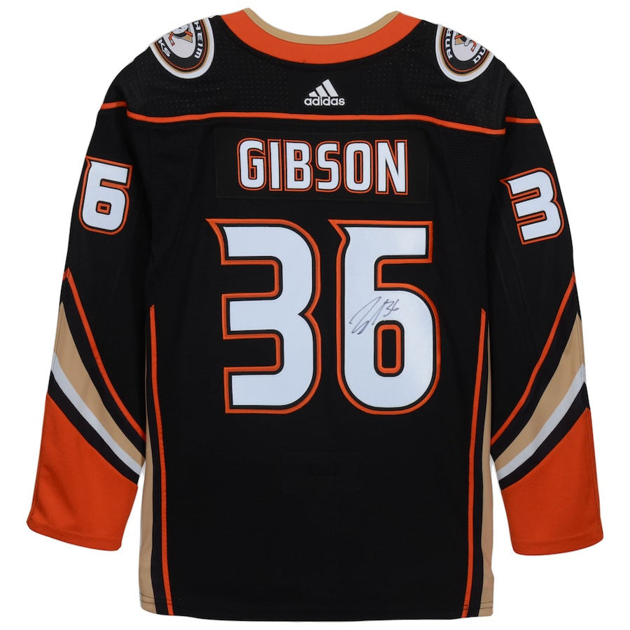 John Gibson 36 Signed Anaheim Ducks Autographed Jersey - Black