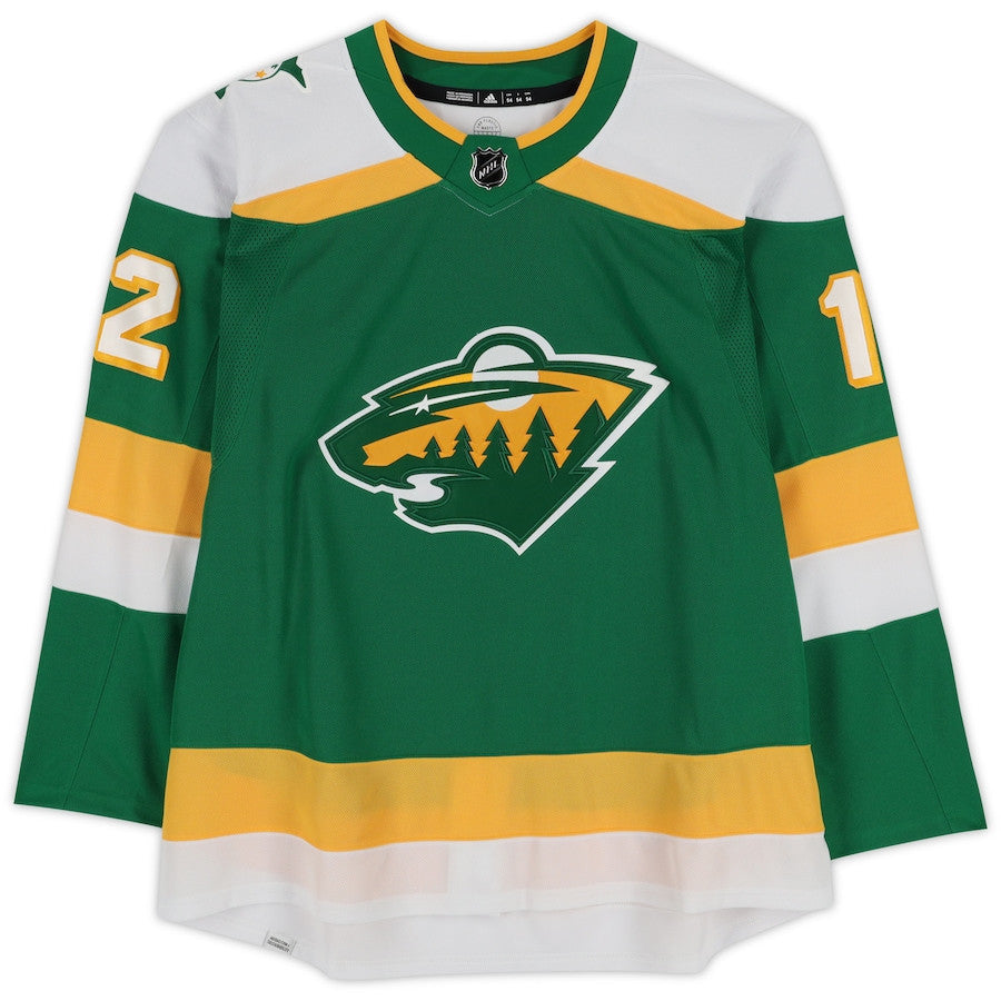Matthew Boldy 12 Signed Minnesota Wild Autographed Alternate Jersey - Green