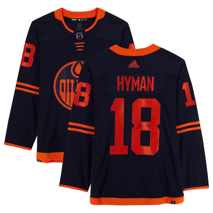 Zach Hyman 18 Signed Edmonton Oilers Autographed Alternate Jersey - Navy