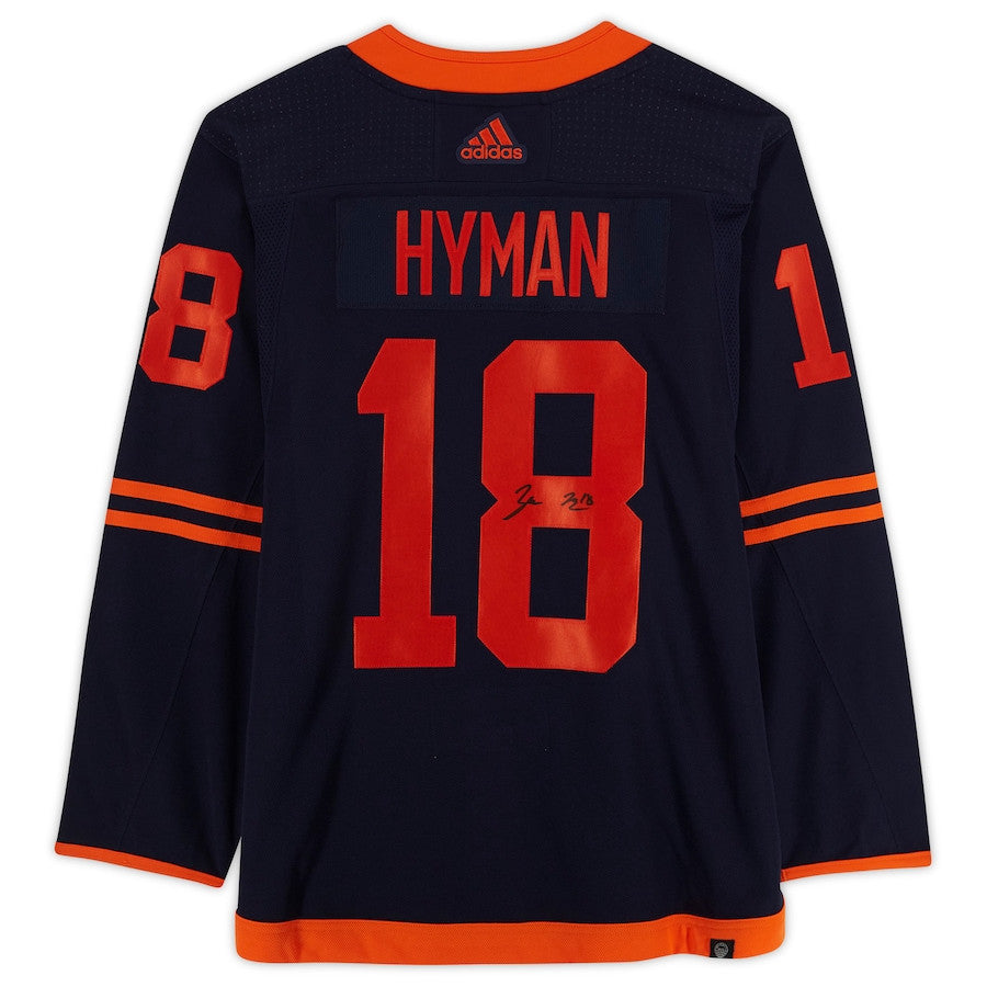 Zach Hyman 18 Signed Edmonton Oilers Autographed Alternate Jersey - Navy