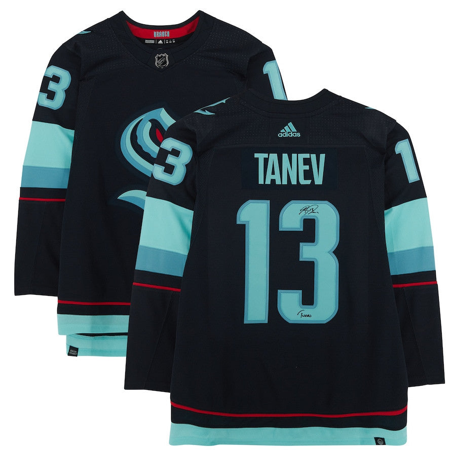 Brandon Tanev 13 Signed Seattle Kraken Autographed with "Turbo" Inscription Jersey - Navy