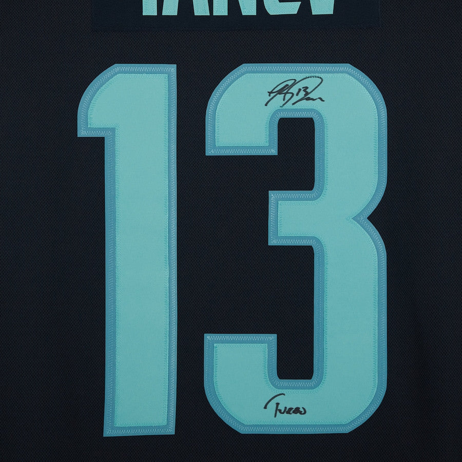 Brandon Tanev 13 Signed Seattle Kraken Autographed with "Turbo" Inscription Jersey - Navy