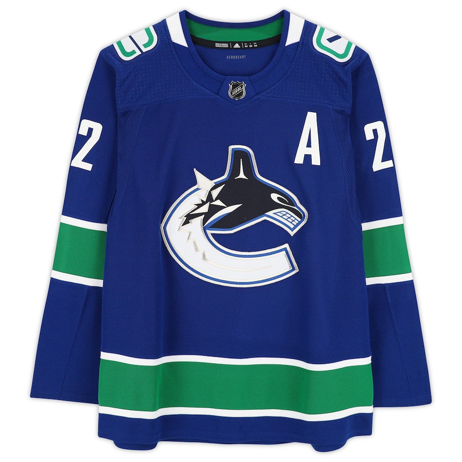 Daniel Sedin 22 Signed Vancouver Canucks Autographed with "HOF 2022" Inscription Jersey - Blue
