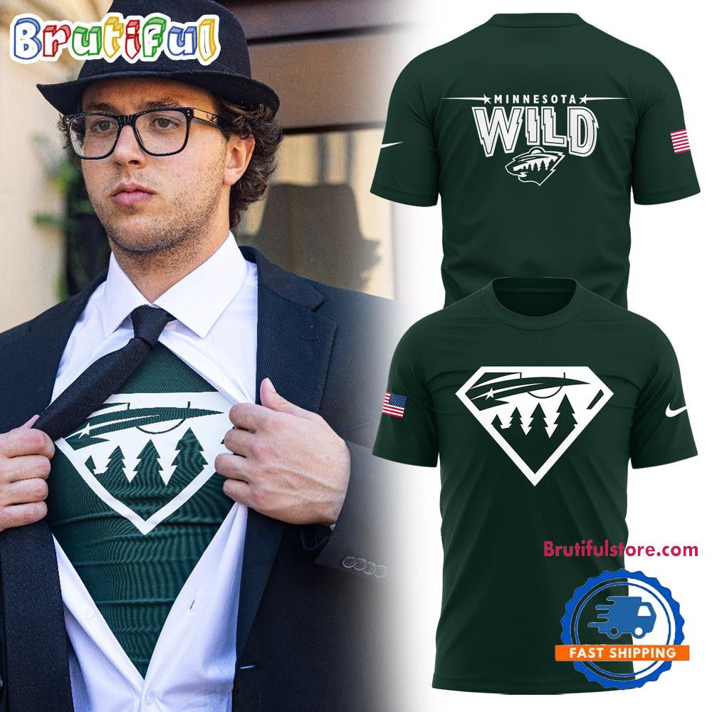 Minnesota Wild In honor of Team USA Limited Edition All Over Printed T-shirt - Green