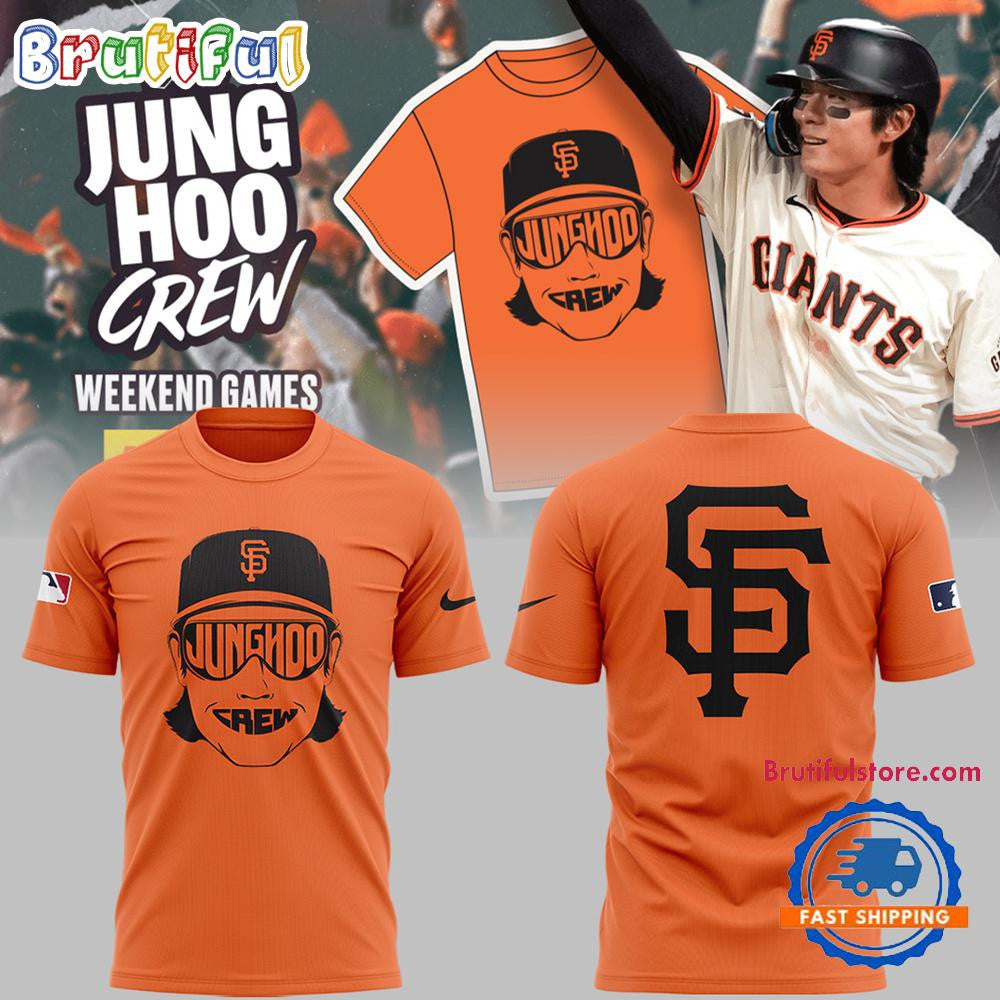 San Francisco Giants 2025 Limited Jung Hoo Crew All Over Printed T-shirt - Orange
