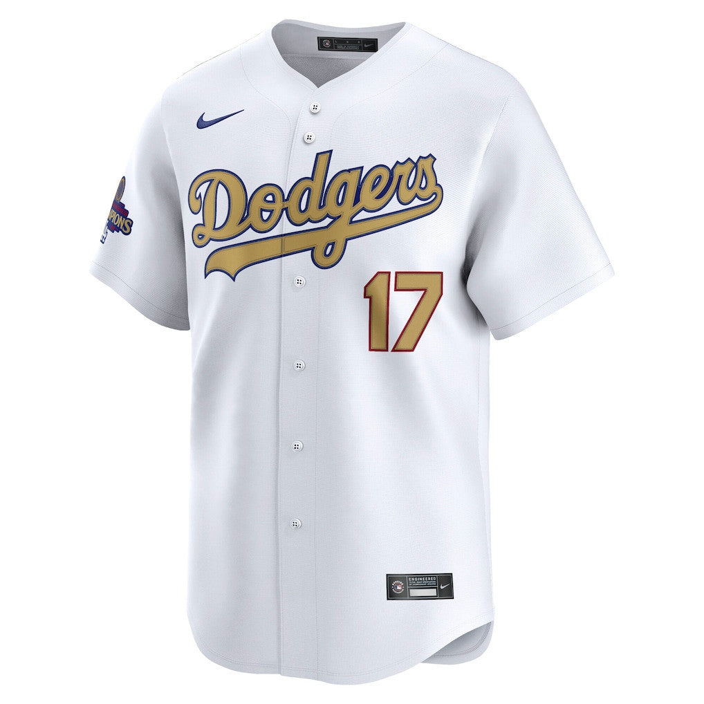 Shohei Ohtani 17 Los Angeles Dodgers 2025 Gold Collection Limited Men Jersey - White