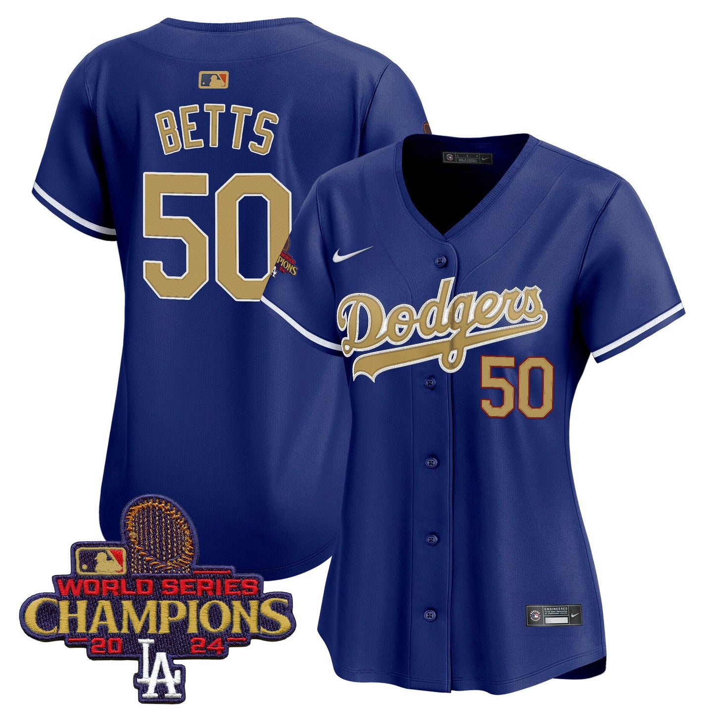 Mookie Betts 50 Los Angeles Dodgers Women's 2025 Gold Collection Limited Jersey - Royal