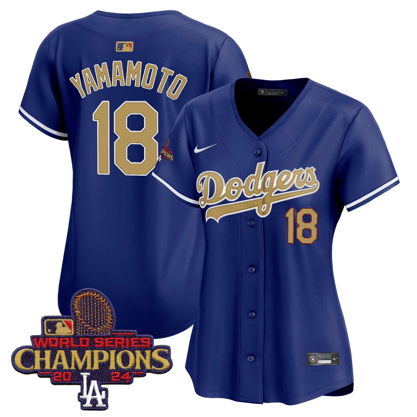 Yoshinobu Yamamoto 18 Los Angeles Dodgers Women's 2025 Gold Collection Limited Jersey - Royal