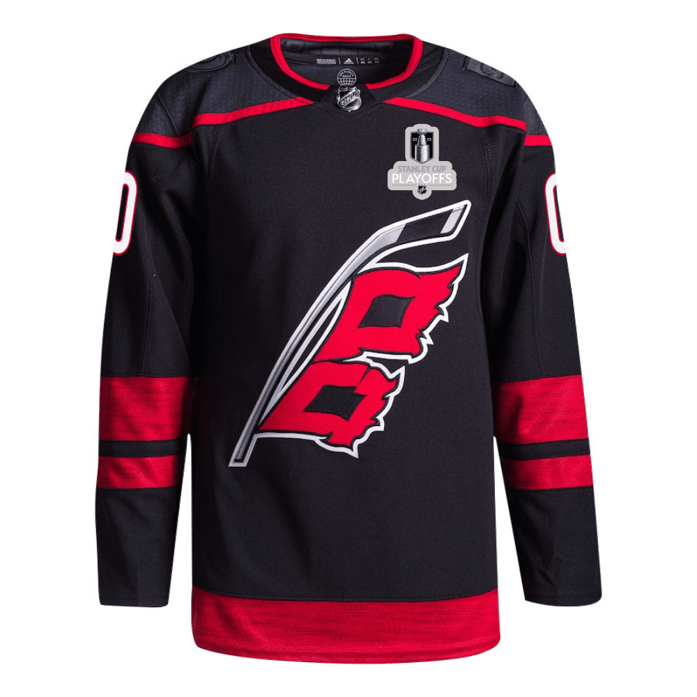 Carolina Hurricanes 2025 NHL Playoffs Patch Home Men Custom Jersey - Black