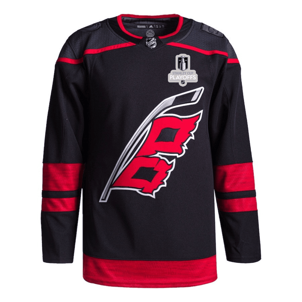 Carolina Hurricanes 2025 NHL Playoffs Patch Home Men Jersey - Black