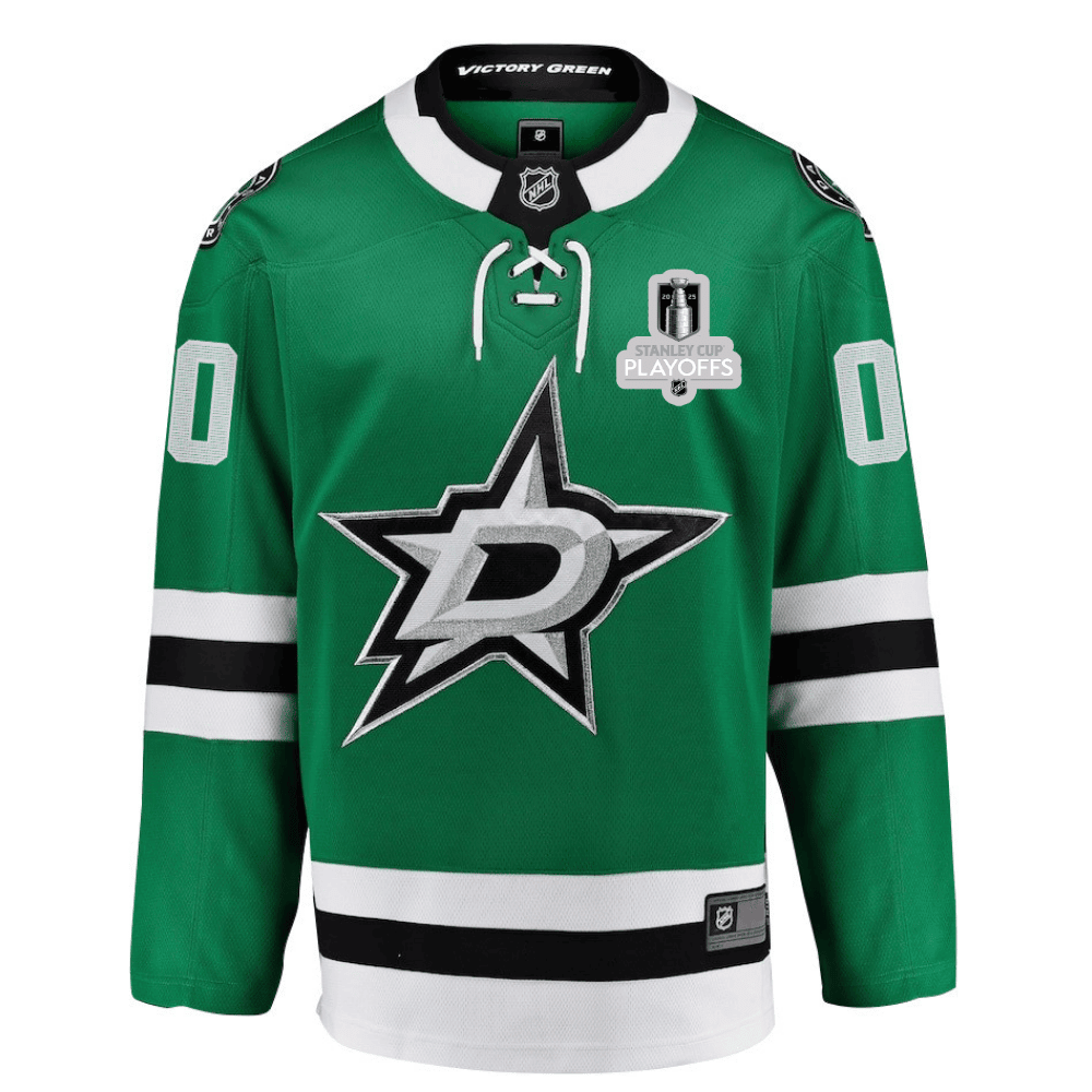 Dallas Stars 2025 NHL Playoffs Patch Home Men Custom Jersey - Green