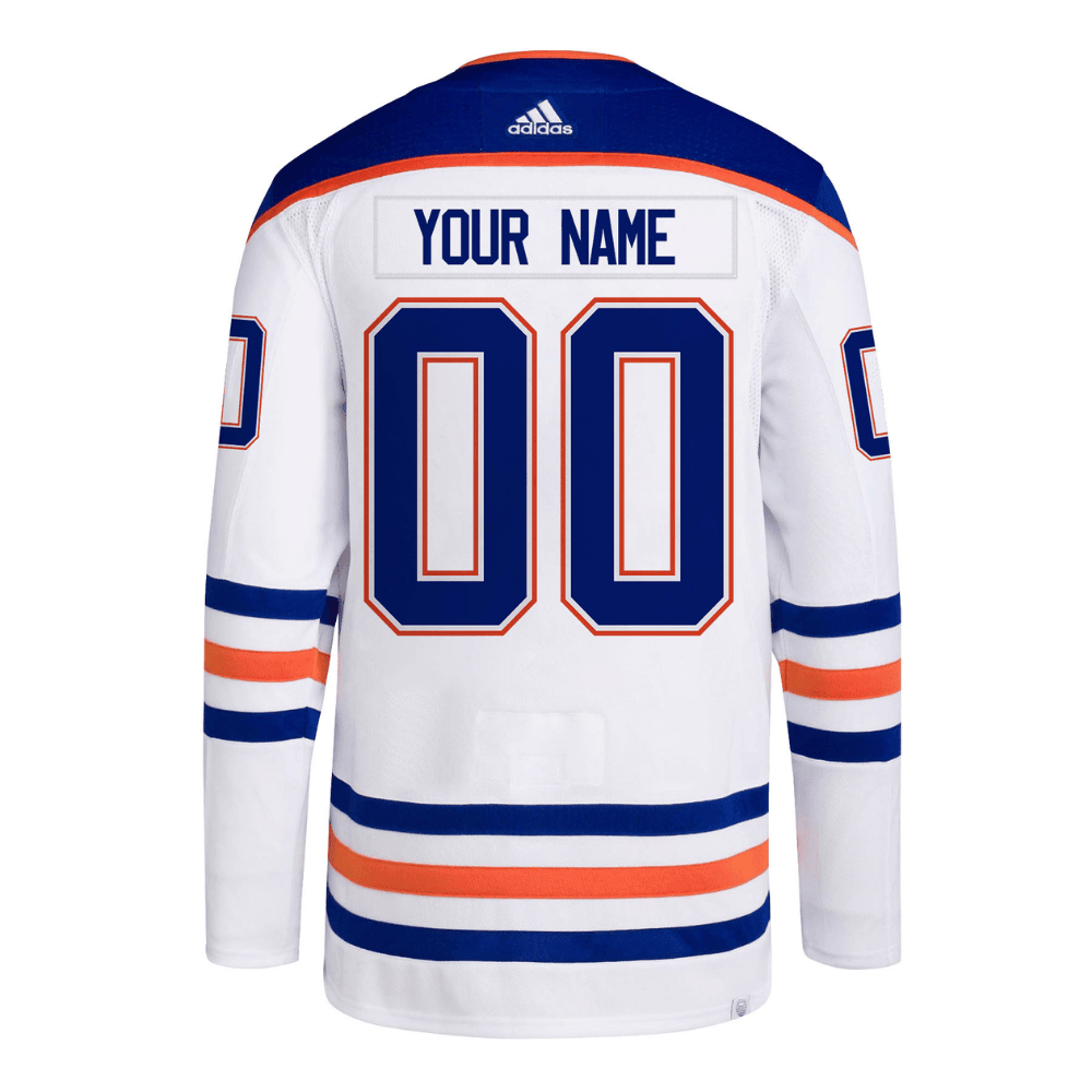 Edmonton Oilers 2025 NHL Playoffs Patch Away Men Custom Jersey - White