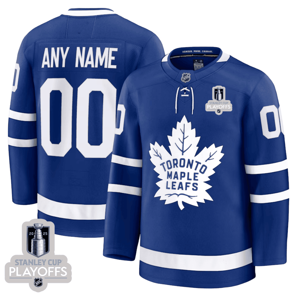 Toronto Maple Leafs 2025 NHL Playoffs Patch Home Men Custom Jersey - Blue