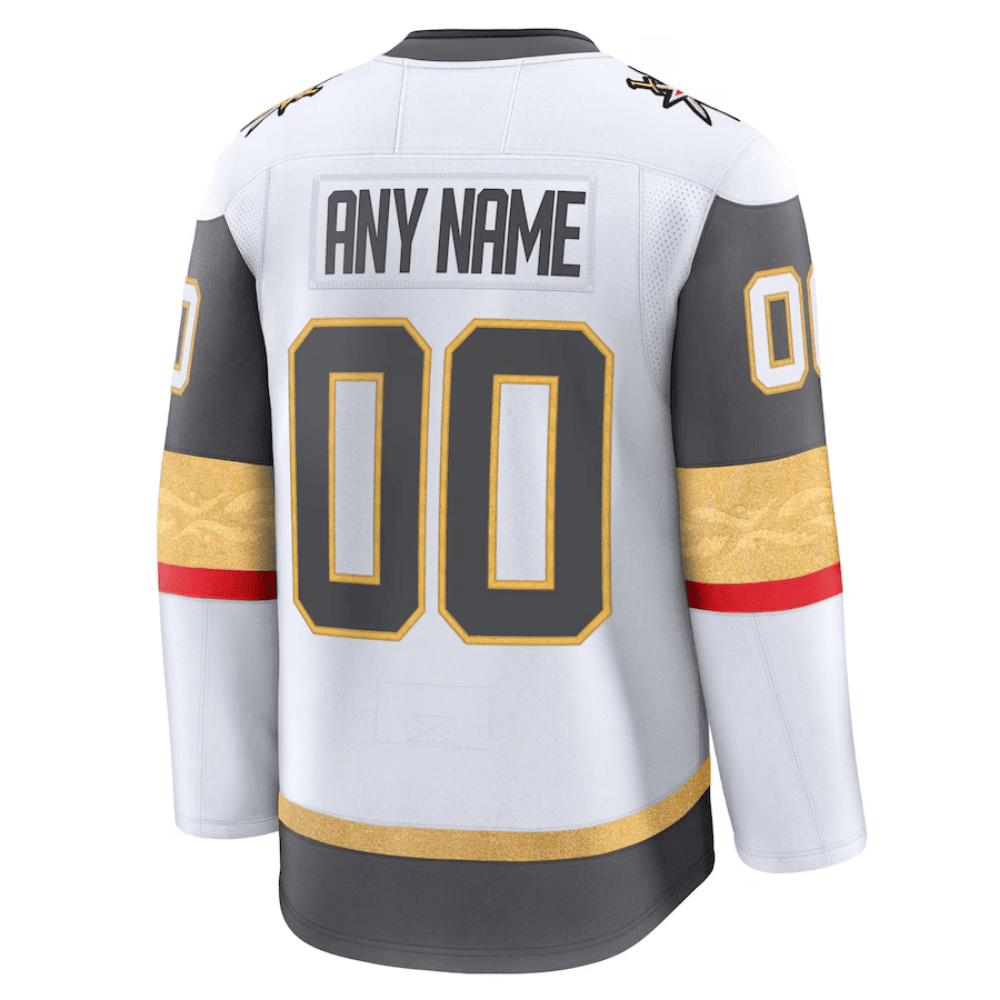Vegas Golden Knights 2025 NHL Playoffs Patch Away Men Custom Jersey - White