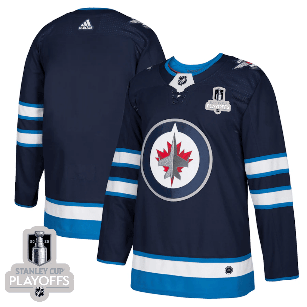 Winnipeg Jets 2025 NHL Playoffs Patch Home Men Jersey - Navy