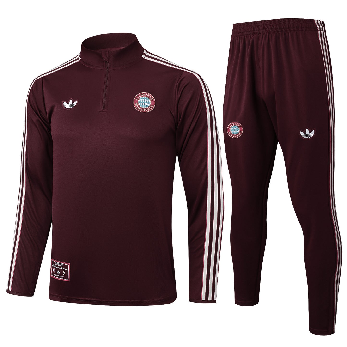Bayern Munich 2025/26 Soccer Training Set – Heritage Maroon, Classic Adidas Spirit