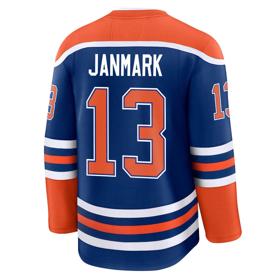 Mattias Janmark 13 Edmonton Oilers 2025 STANLEY CUP Final Patch Home Men Jersey - Royal