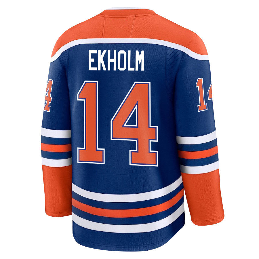 Mattias Ekholm 14 Edmonton Oilers 2025 STANLEY CUP Final Patch Home Men Jersey - Royal