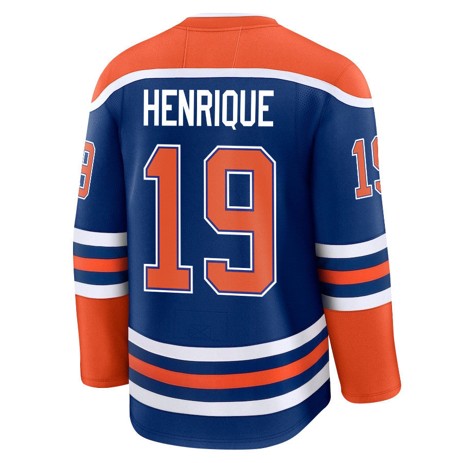 Adam Henrique 19 Edmonton Oilers 2025 STANLEY CUP Final Patch Home Men Jersey - Royal