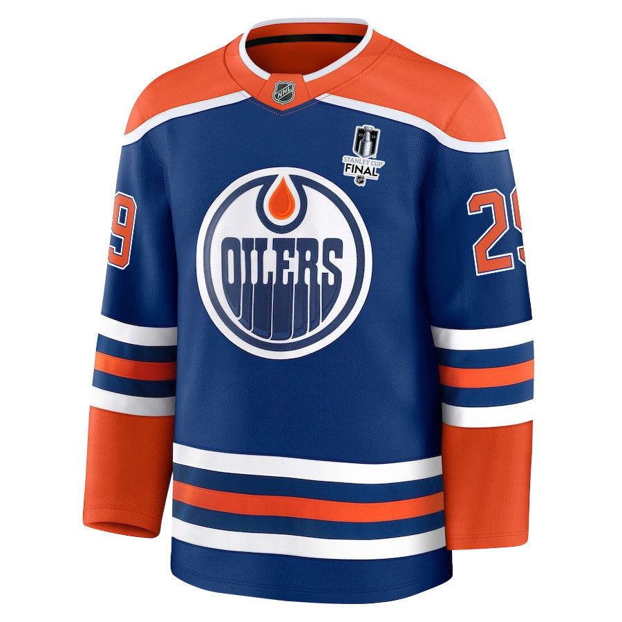 Leon Draisaitl 29 Edmonton Oilers 2025 STANLEY CUP Final Patch Home Men Jersey - Royal