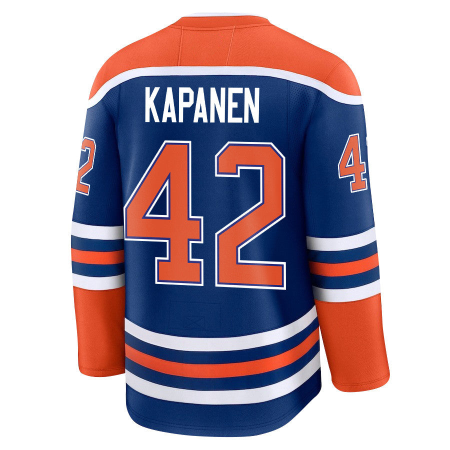 Kasperi Kapanen 42 Edmonton Oilers 2025 STANLEY CUP Final Patch Home Men Jersey - Royal