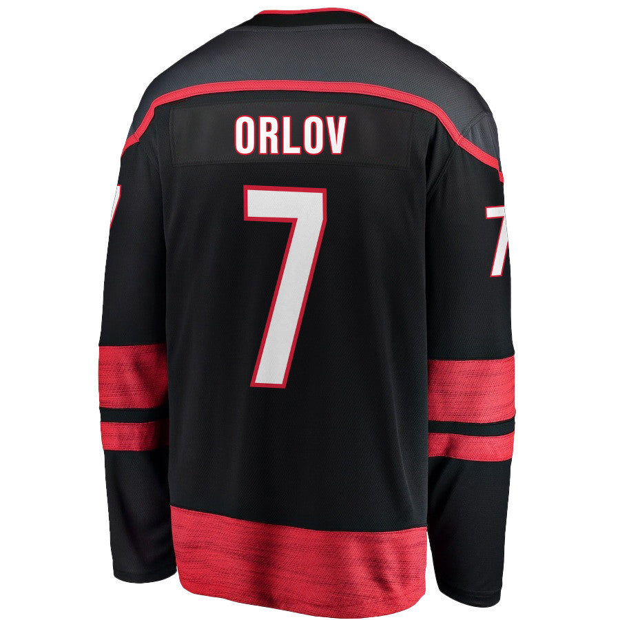 Dmitry Orlov 7 Carolina Hurricanes 2025 STANLEY CUP Final Patch Home Men Jersey - Black