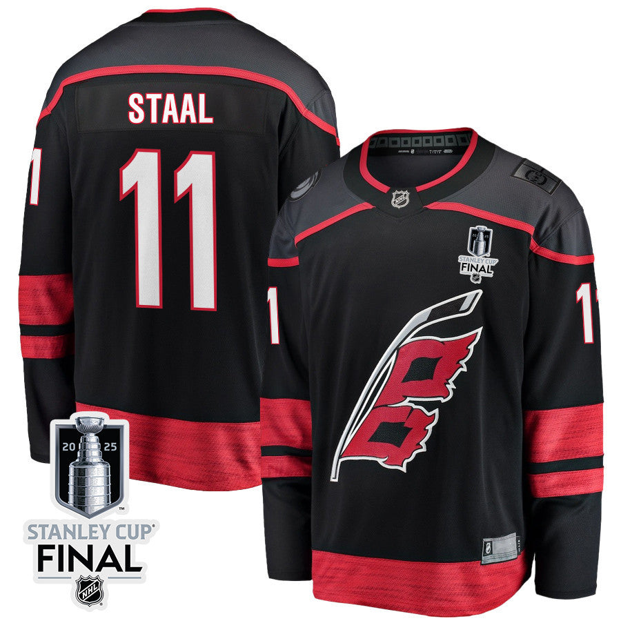 Jordan Staal 11 Carolina Hurricanes 2025 STANLEY CUP Final Patch Home Men Jersey - Black