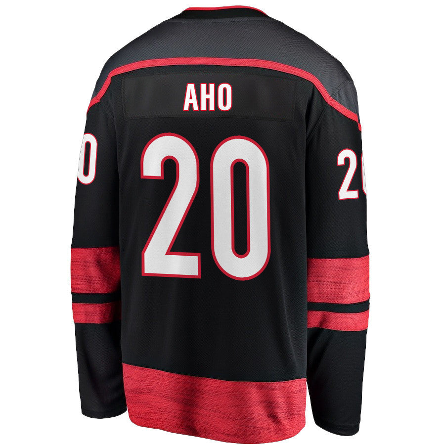 Sebastian Aho 20 Carolina Hurricanes 2025 STANLEY CUP Final Patch Home Men Jersey - Black