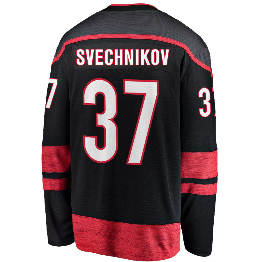 Andrei Svechnikov 37 Carolina Hurricanes 2025 STANLEY CUP Final Patch Home Men Jersey - Black