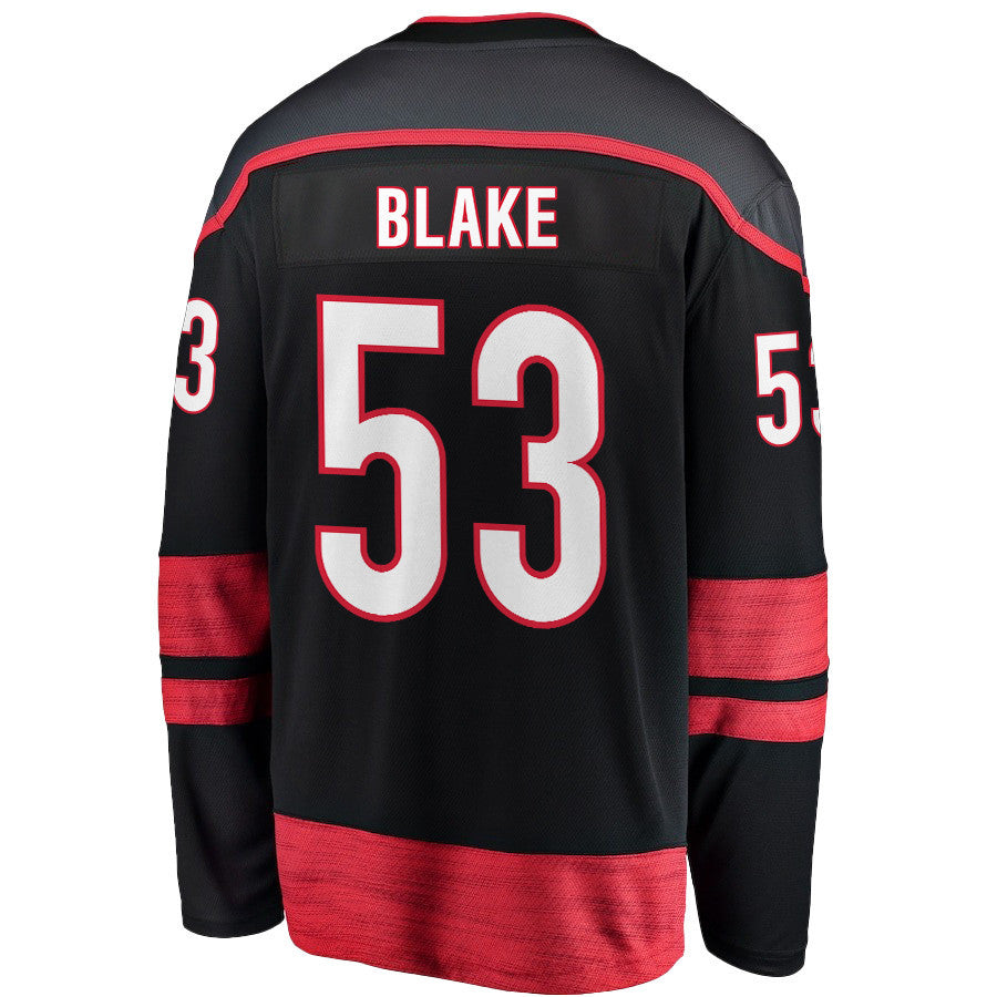 Jackson Blake 53 Carolina Hurricanes 2025 STANLEY CUP Final Patch Home Men Jersey - Black