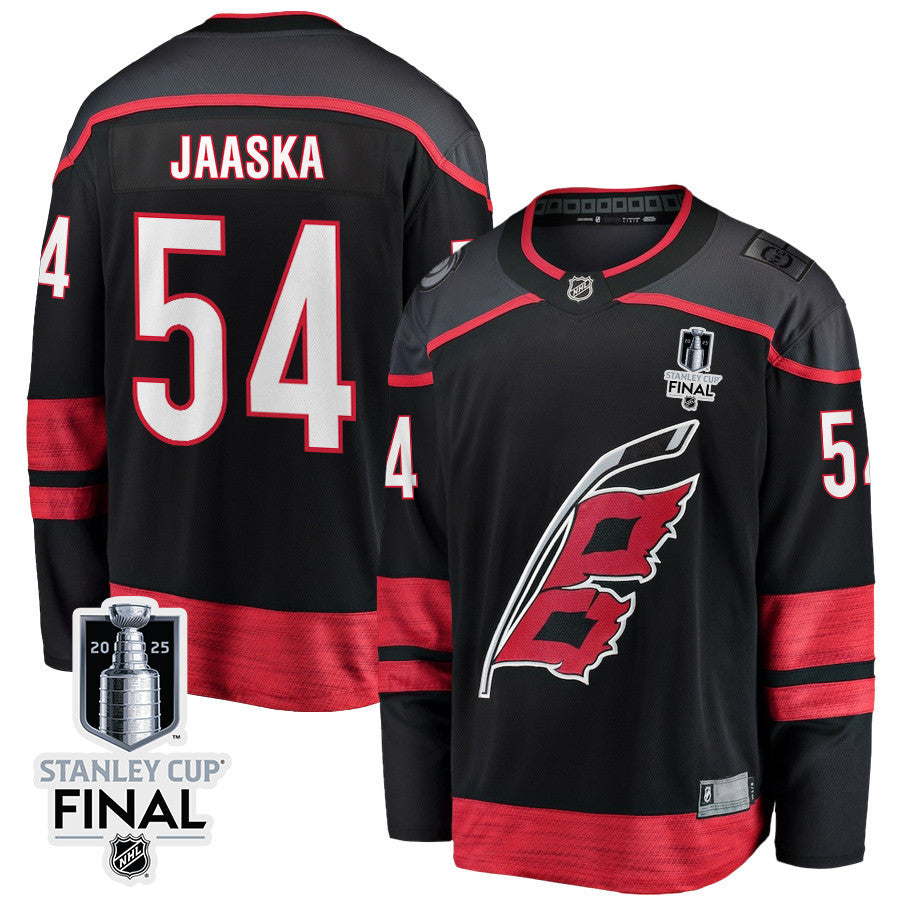 Juha Jaaska 54 Carolina Hurricanes 2025 STANLEY CUP Final Patch Home Men Jersey - Black