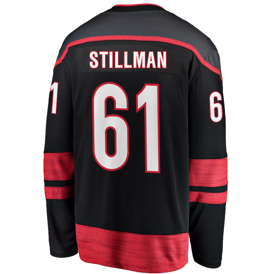 Riley Stillman 61 Carolina Hurricanes 2025 STANLEY CUP Final Patch Home Men Jersey - Black