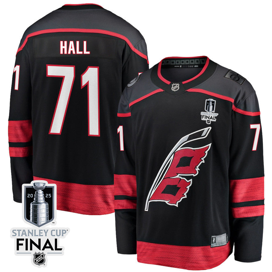 Taylor Hall 71 Carolina Hurricanes 2025 STANLEY CUP Final Patch Home Men Jersey - Black