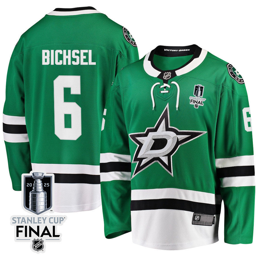 Lian Bichsel 6 Dallas Stars 2025 STANLEY CUP Final Patch Home Men Jersey - Black