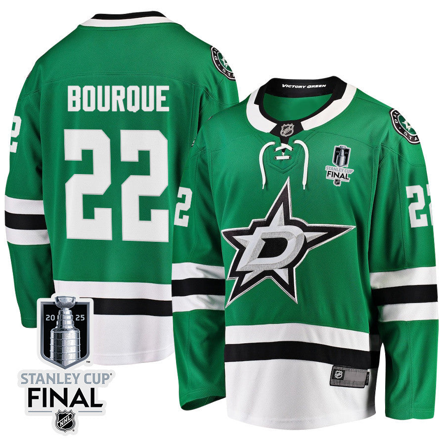 Mavrik Bourque 22 Dallas Stars 2025 STANLEY CUP Final Patch Home Men Jersey - Black