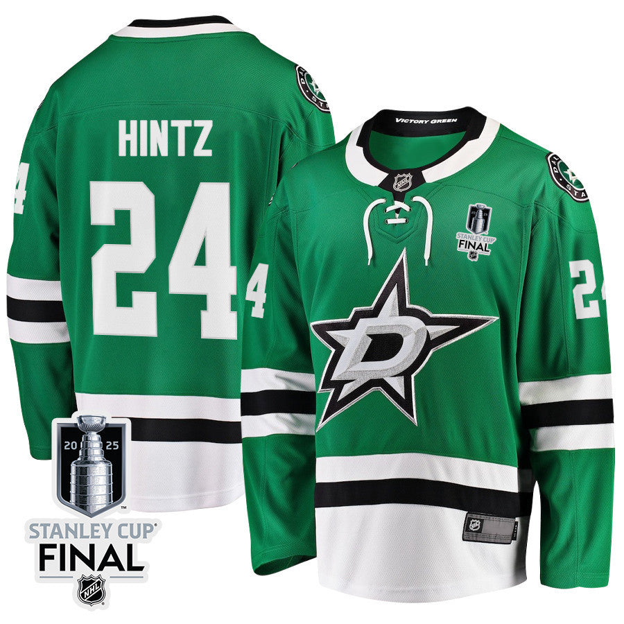 Roope Hintz 24 Dallas Stars 2025 STANLEY CUP Final Patch Home Men Jersey - Black
