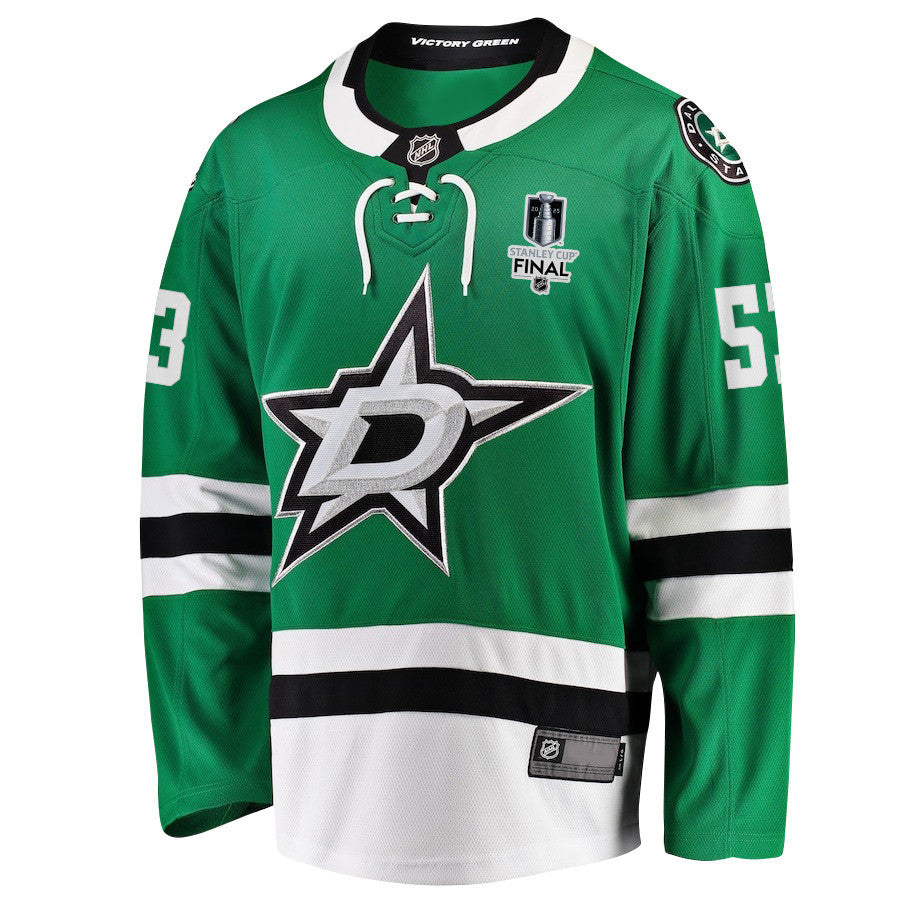 Wyatt Johnston 53 Dallas Stars 2025 STANLEY CUP Final Patch Home Men Jersey - Black