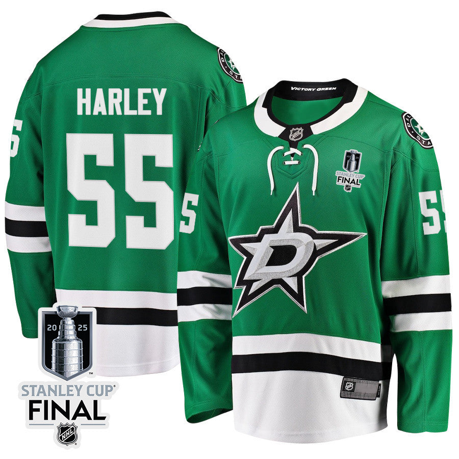 Thomas Harley 55 Dallas Stars 2025 STANLEY CUP Final Patch Home Men Jersey - Black